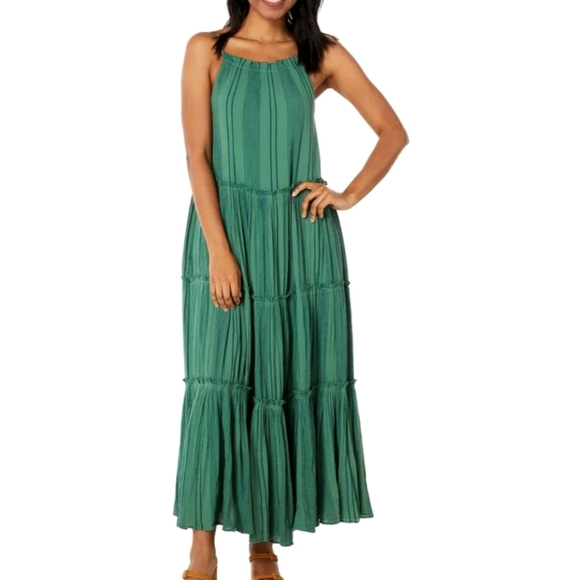 Sundry Green & Blue Tiered Maxi Sundress - size 1 - Picture 1 of 3